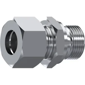 Niplu hidraulic TN92 GG echipat cu piulita, filete exterioare, Metric 24° – Gaz 60°, inox