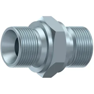 Niplu hidraulic, filete exterioare, Metric 60°