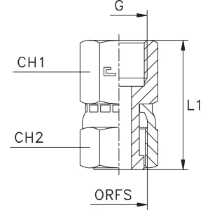 Adaptor hidraulic drept, ORFS olandez – Gaz interior