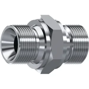 Niplu hidraulic, filete exterioare, Gaz 60°, inox