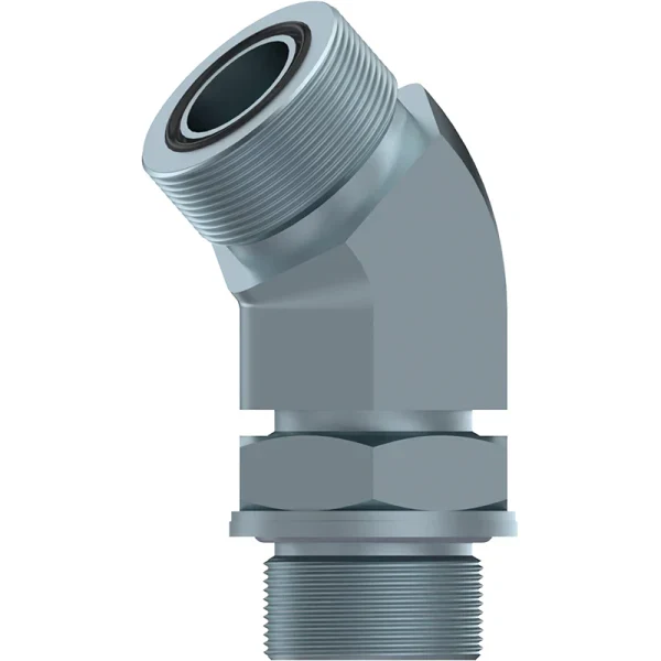 Cot hidraulic 45°, ORFS exterior – Gaz 60° exterior orientabil