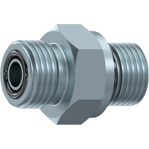 Niplu hidraulic, filete exterioare, ORFS – Metric 24°