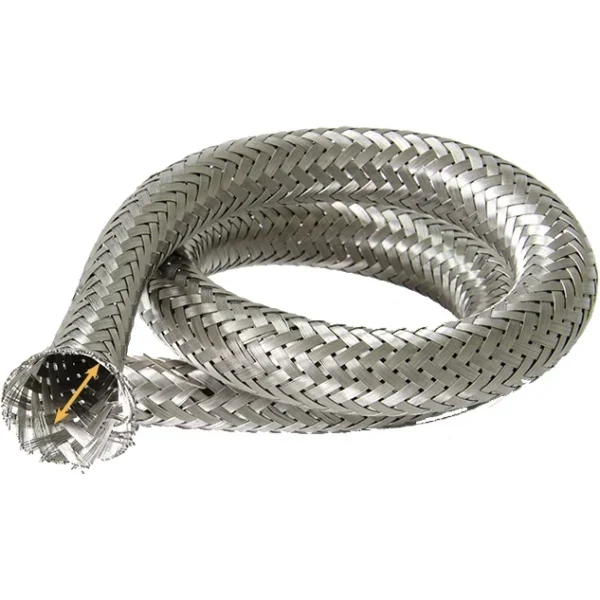 Protectie inox furtun hidraulic/industrial, impletita