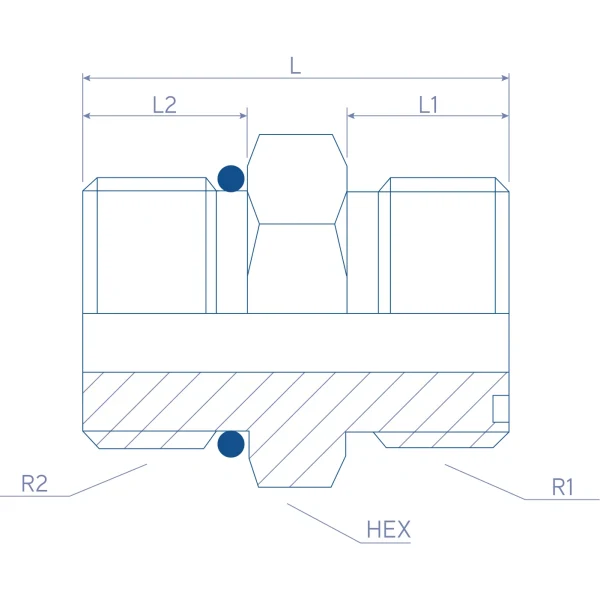 Niplu hidraulic, filete exterioare, ORFS – UNF