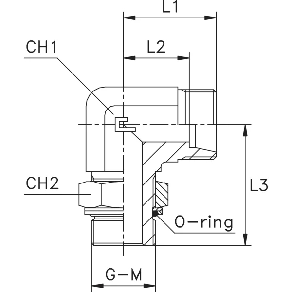 Cot hidraulic 90° TN514, Metric 24° exterior – exterior orientabil