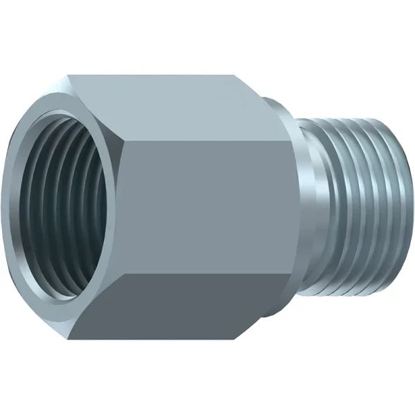 Adaptor hidraulic drept lung, Gaz 60°, exterior – interior