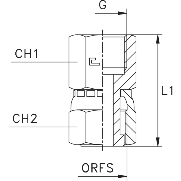 Adaptor hidraulic drept, ORFS olandez – Gaz interior