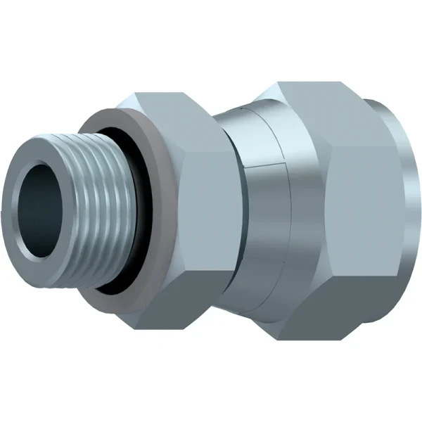 Adaptor hidraulic drept, JIC 37° olandez – Gaz 60° exterior