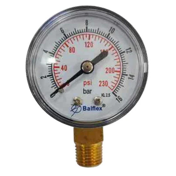 Manometru fara glicerina, radial, 53 mm, Gaz 1/4 tol, presiune aer, apa, ulei