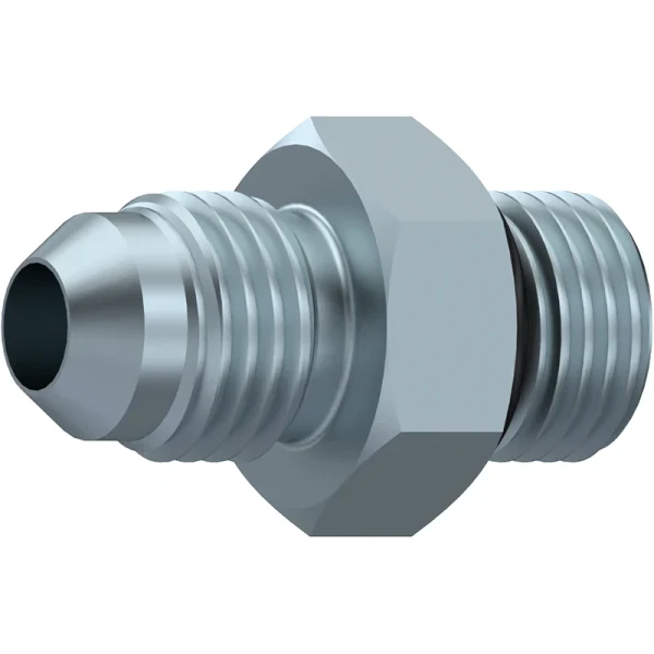 Niplu hidraulic, filete exterioare, JIC 37° – UNF