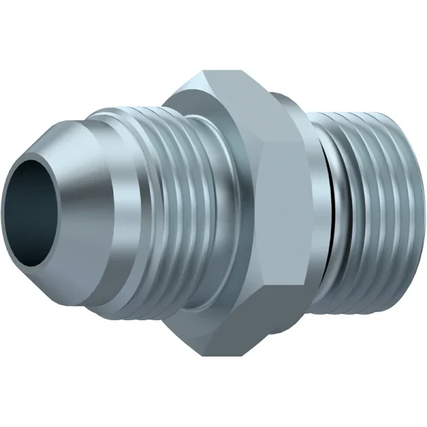 Niplu hidraulic, filete exterioare, JIC 37° – Metric 24°