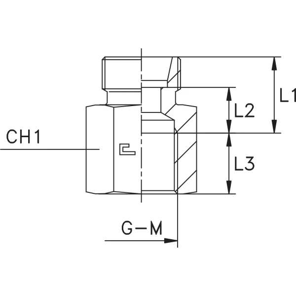 Adaptor hidraulic drept TN147, Metric 24° 10S 18x1.5 exterior – Metric 16x1.5 interior