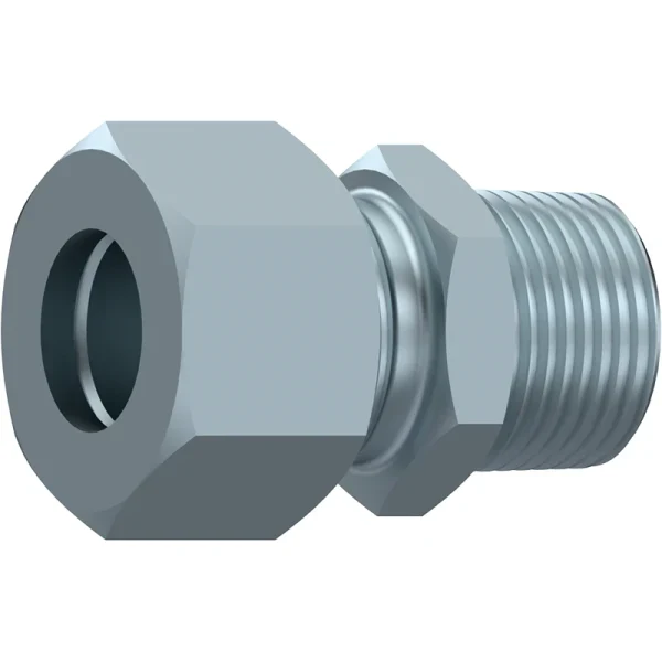 Niplu hidraulic TN93 echipat cu piulita, filete exterioare, Metric 24° – Metric conic