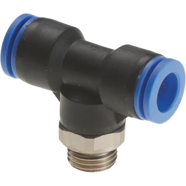 Cupla rapida furtun aer, teu, filet exterior Metric pe mijloc, PT plastic