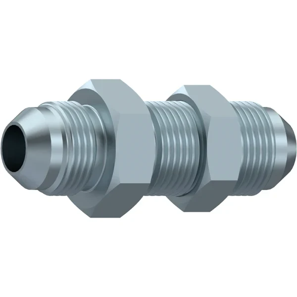 Niplu hidraulic, JIC 37°, exterior – exterior trecere perete