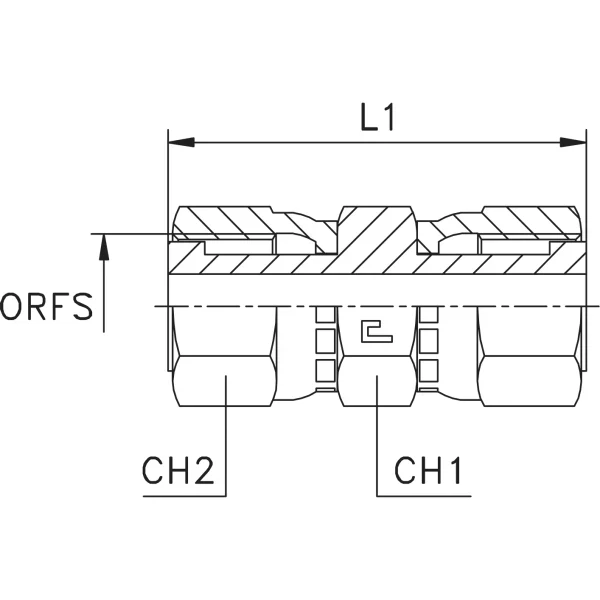 Adaptor hidraulic drept, ORFS, olandez – olandez
