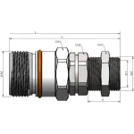 Cupla hidraulica cu infiletare, STG Mama bulkhead, filet exterior Metric