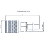 Cupla hidraulica cu bile, PSM Mama bulkhead, filet exterior Metric, Holmbury