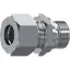 Niplu hidraulic TN92 GG echipat cu piulita, filete exterioare, Metric 24° 10L 16x1.5 – Gaz 60° 1/2 tol, inox