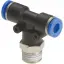 Cupla rapida furtun aer 10 mm, teu, filet exterior Gaz 1/2 tol pe mijloc, PT plastic