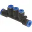 Cupla rapida furtun aer 10 mm, multi-teu cu 3 iesiri 6 mm, plastic